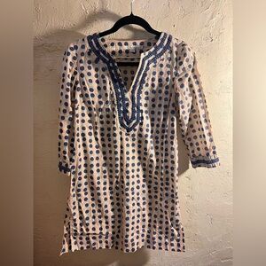 Boden Blue Polka Dot Mini Dress summer mini lightweight cotton casual resortwear